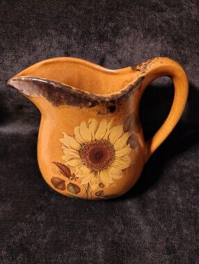 Vtg. McCoy Pottery Sunflower Small Pitcher